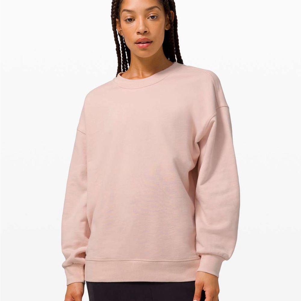lululemon athletica perfectly oversized crewneck pale pink